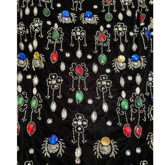 Mac Duggal NWT Size 0 LBD Style 93811 Black Long Sleeve Embellished Mini Dress - Picture 6 of 11